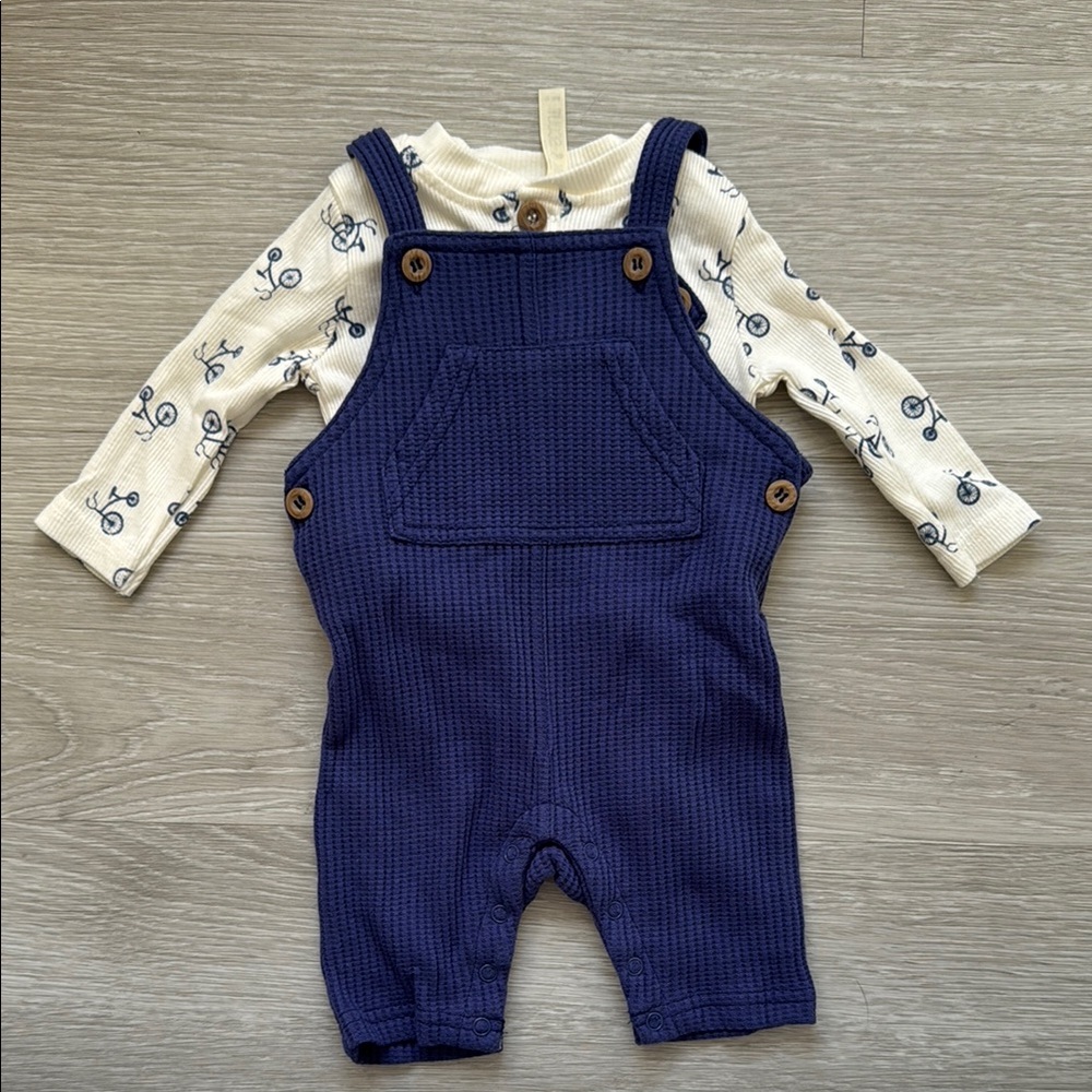 Navy Blue Knit Overalls for Kids